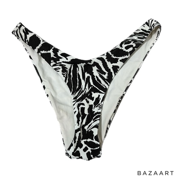 Aerie Cheekiest Ribbed bikini Swimsuit Cheeky Swim bottom Tropical Anima - Picture 1 of 9